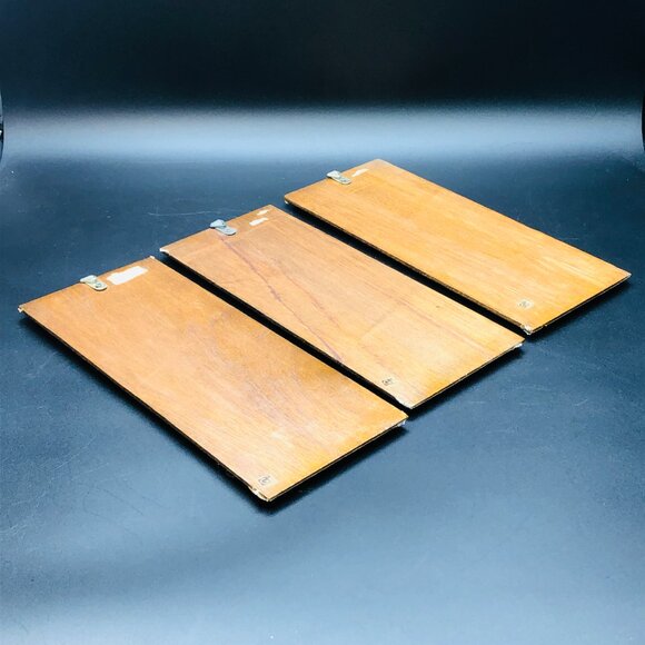 60s Big Eye Kid Print Wood Plaque Wall Hanging Set of 3 New Old Stock Boho Gypsy - Picture 4 of 10